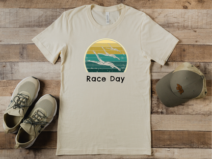 "Race Day" - Swim Shirt | Retro Vintage Style Swimming T-Shirt for RACE DAY!