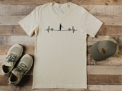 Highline EKG Heartbeat Pulse Line Design | Highline Shirt for Adventurous Thrill Seekers | Heartbeat Pulse Line T-Shirt