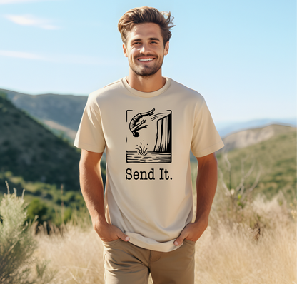 "Send It" Cliff Jumping T-shirt for Cliff Jumper | Adventure Lover Shirt for Outdoor Enthusiast