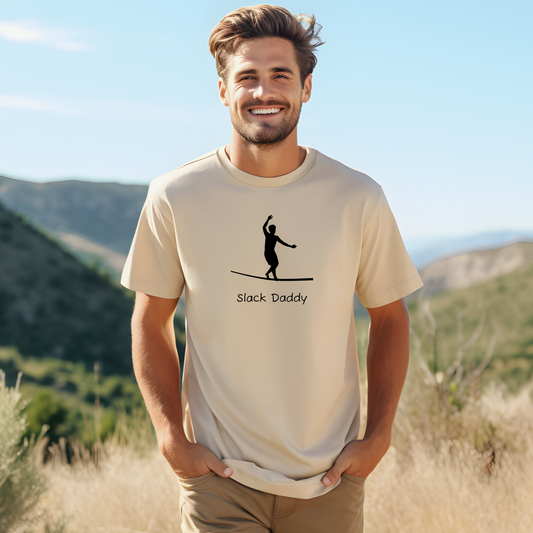 "Slack Daddy" Slackline/Highline T-Shirt | Cool Slackline Design Shirt for Dads Who Highline/Slackline