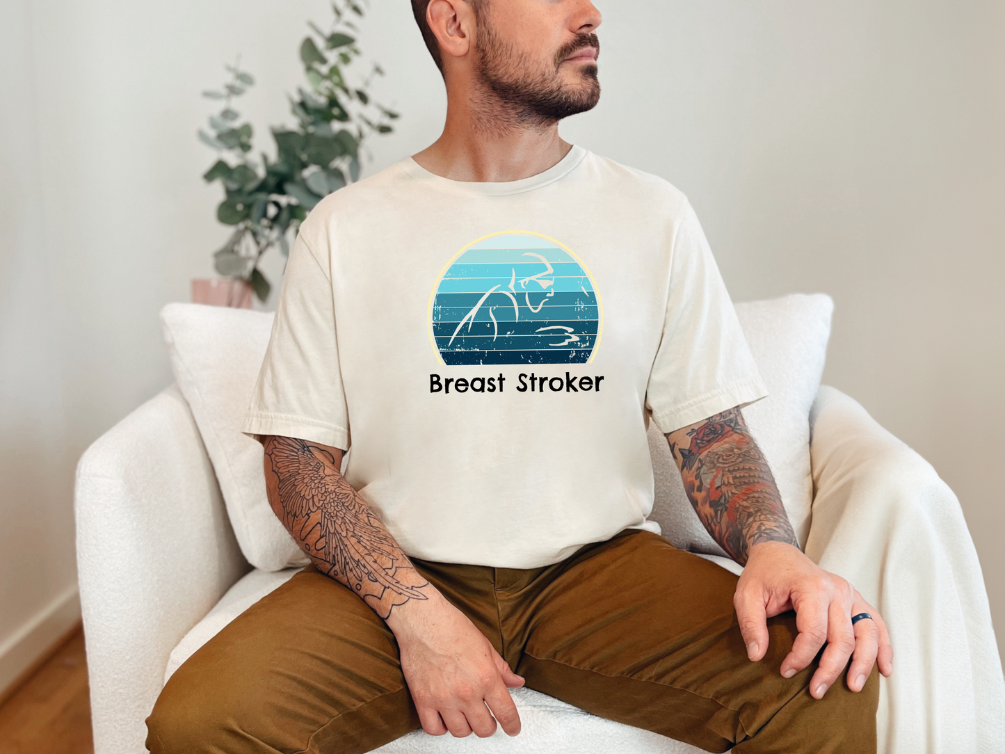 "Breast Stroker" - Breaststroke Swim Shirt | Funny Retro Vintage Style Swimming T-Shirt