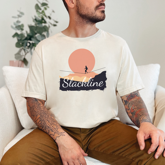 "Slackline" - Slackline/Highline T-Shirt | Simple, Modern Slackline Shirt