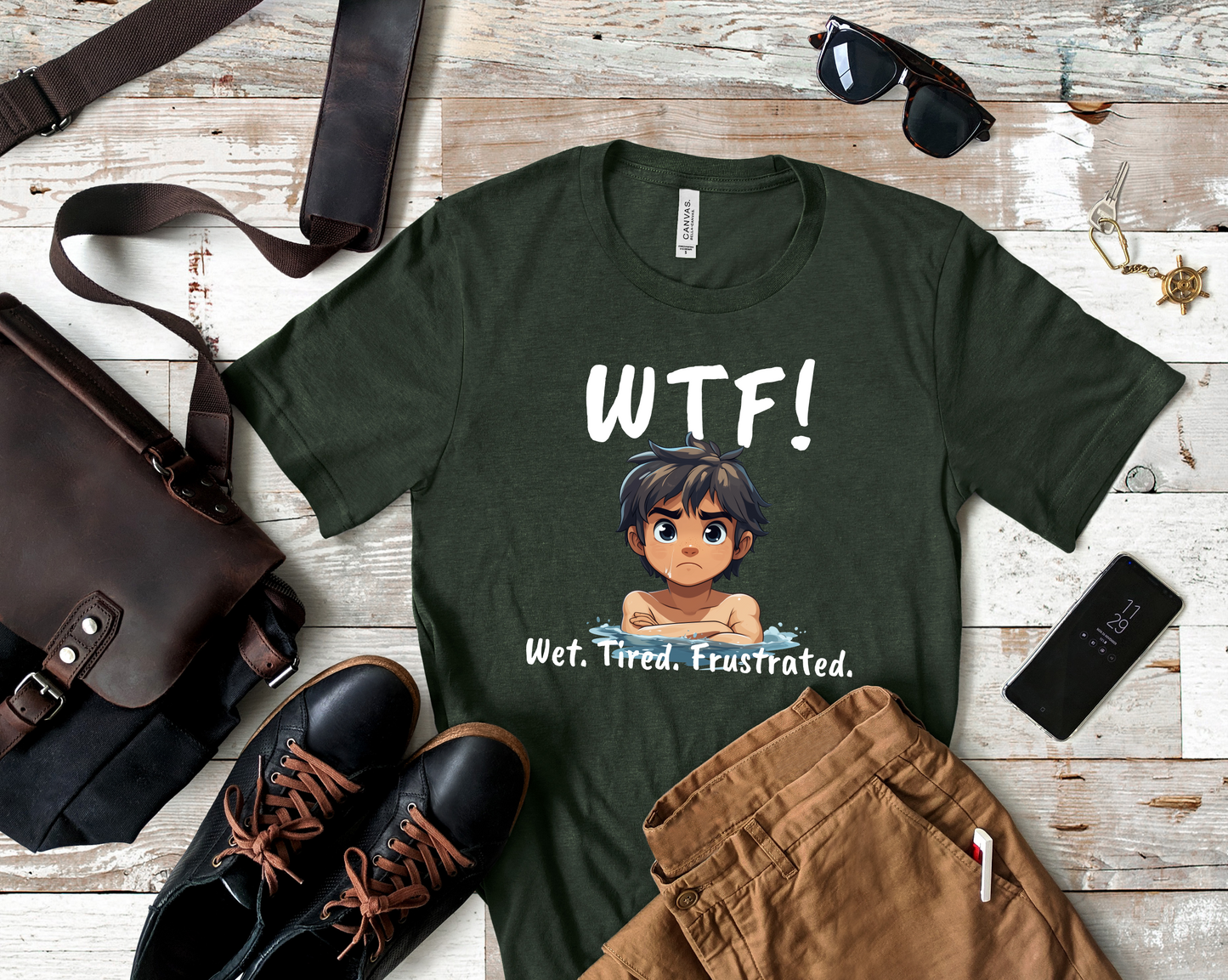 "WTF! Wet Tired Frustrated" Swim Shirt | Funny Swimmer T-Shirt