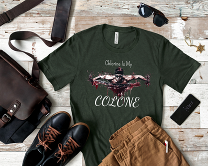 "Chlorine Is My Cologne" - Swim Shirt | Funny Male Swimming T-Shirt for Boys