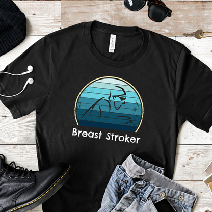 "Breast Stroker" - Breaststroke Swim Shirt | Funny Retro Vintage Style Swimming T-Shirt