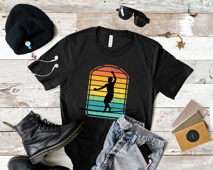 Retro Rainbow Slackline T-Shirt | Vintage Inspired Slackline/Highline Shirt