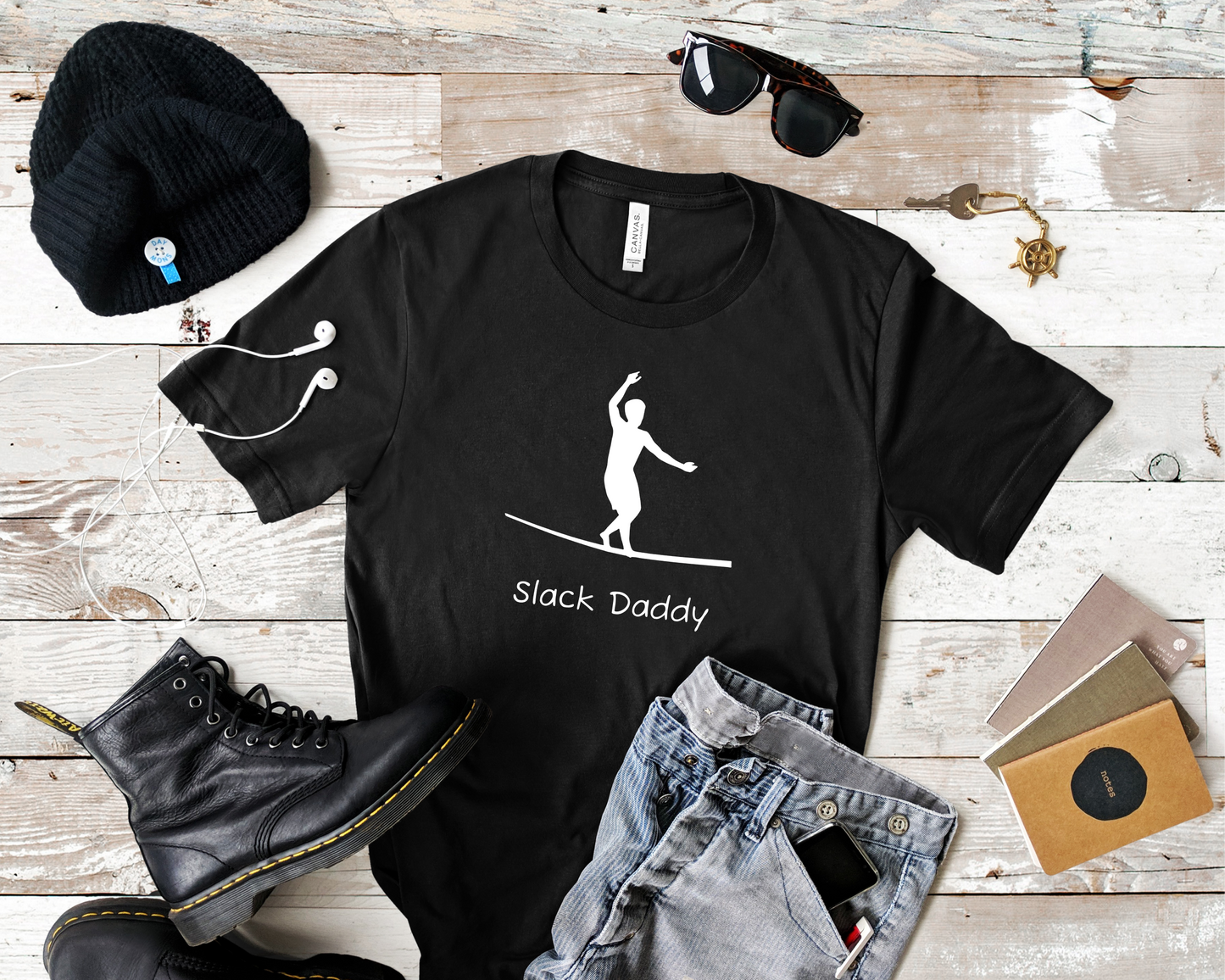 "Slack Daddy" Slackline/Highline T-Shirt | Cool Slackline Design Shirt for Dads Who Highline/Slackline