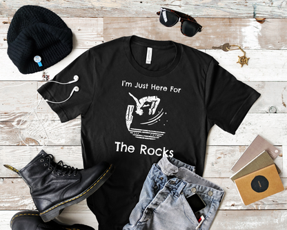 "I'm Just here for the Rocks" Cliff Jumping T-Shirt | Funny Gift Shirt for Adventure Seekers and Outdoor Enthusiasts