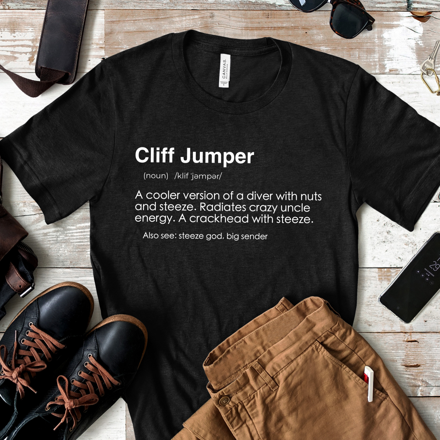 Cliff Jumper Definition Shirt - Funny Death Dive Cliff Jumping T-shirt