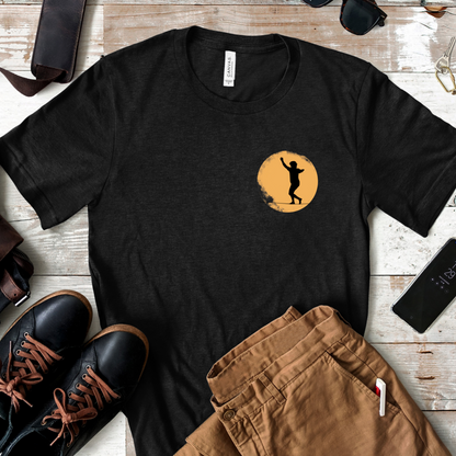 Slackline Shirt - Silhouette Moon Chest Icon - Cool, Minimalist Slackline/Highline T-Shirt