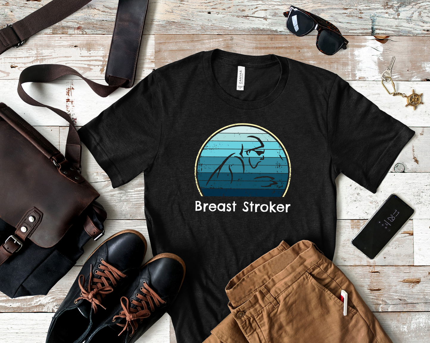 "Breast Stroker" - Breaststroke Swim Shirt | Funny Retro Vintage Style Swimming T-Shirt