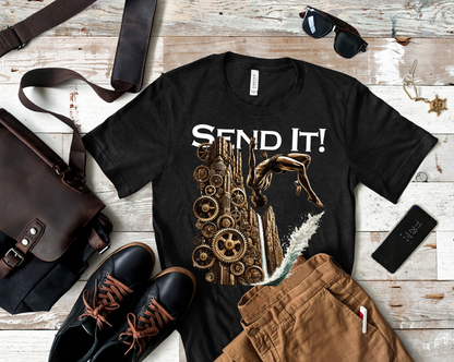 Steampunk "Send It" Cliff Jumping T-Shirt | Cliff Jumper Graphic Tee