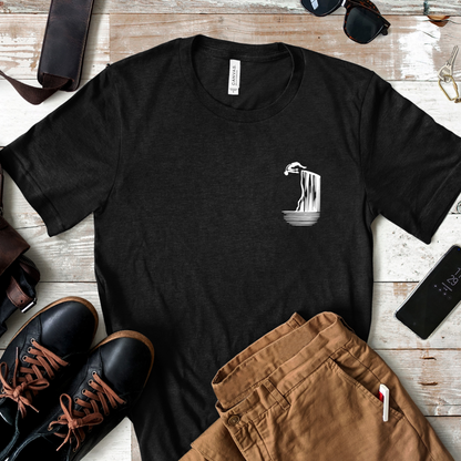 Cliff Jumping T-shirt for Cliff Jumpers - Minimalist Pocket Tee Design