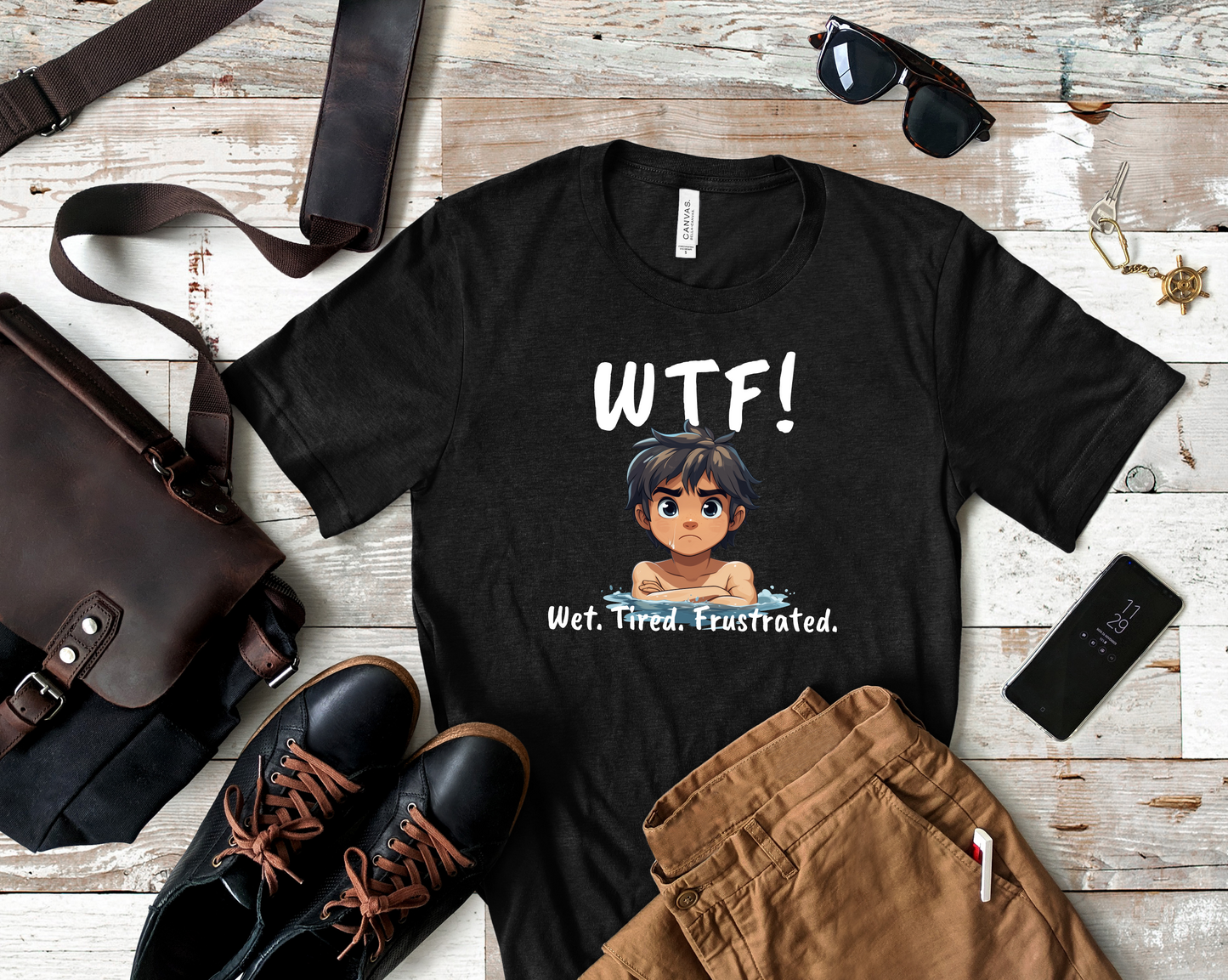 "WTF! Wet Tired Frustrated" Swim Shirt | Funny Swimmer T-Shirt