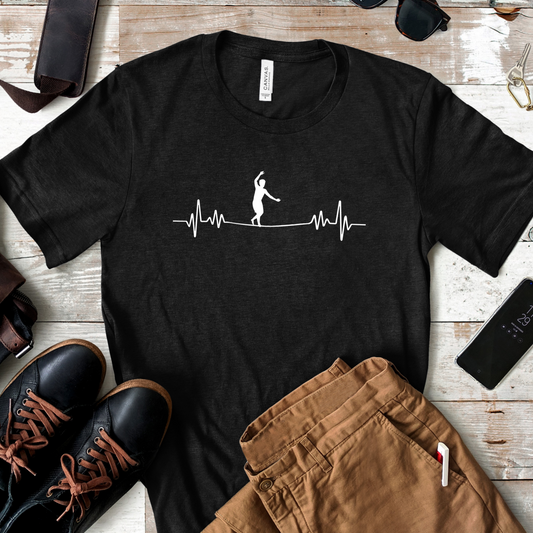 Highline EKG Heartbeat Pulse Line Design | Highline Shirt for Adventurous Thrill Seekers | Heartbeat Pulse Line T-Shirt