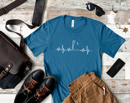 EKG Heartbeat Pulse Line Design - Cliff Jumping | Cliff Jumper Shirt for Adventurous Thrill Seekers | Heartbeat Pulse Line T-Shirt