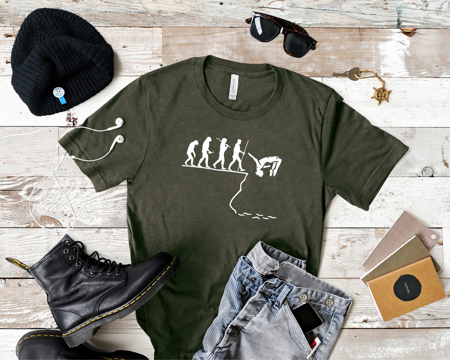 Evolution of Man ==>> Cliff Jump | Cliff Jumping T-Shirt for Thrill Seekers