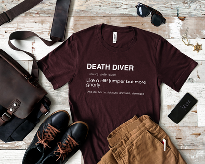 Death Diver Definition Shirt - Funny Death Dive Cliff Jumping T-shirt