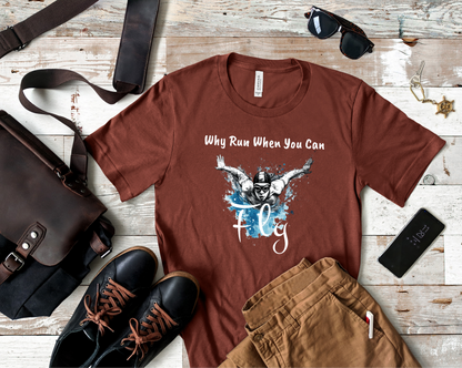 "Why Run When You Can Fly" Butterfly Swim Shirt for Swimmers | Butterfly Stroke T-Shirt Grunge Distressed Swim Tee