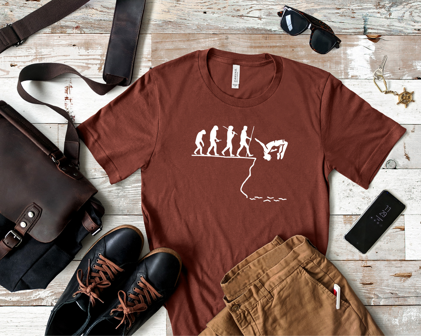 Evolution of Man ==>> Cliff Jump | Cliff Jumping T-Shirt for Thrill Seekers