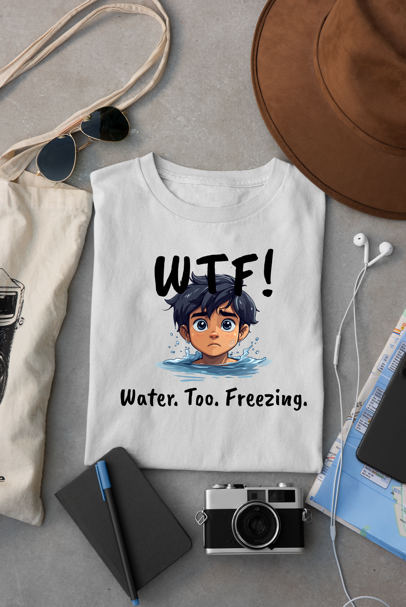 "WTF! Water Too Freezing" Swim Shirt | Funny Swimmer T-Shirt