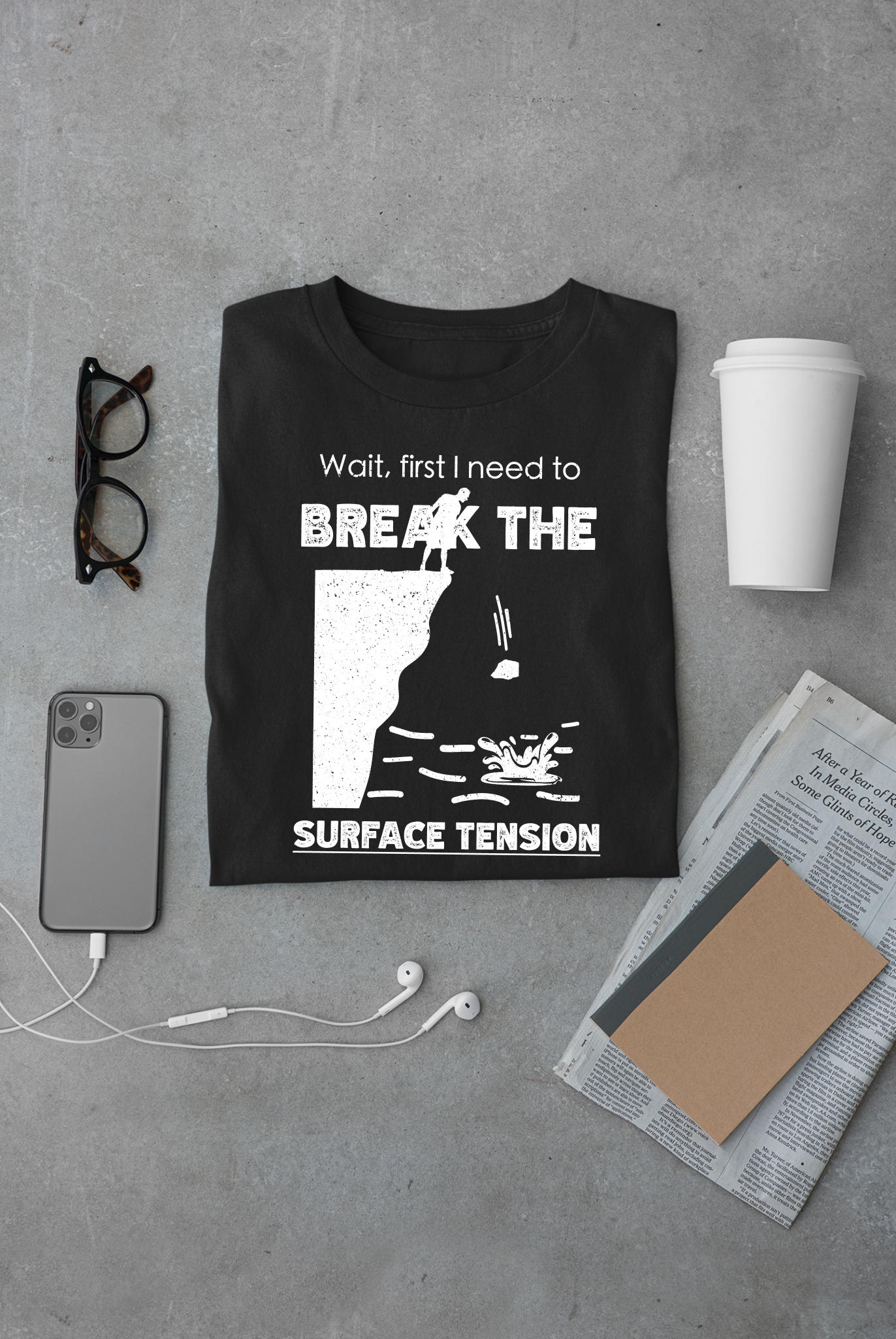 "Break The Surface Tension" - Cliff Jumping Rock Throw | Funny Cliff Jumping Shirt