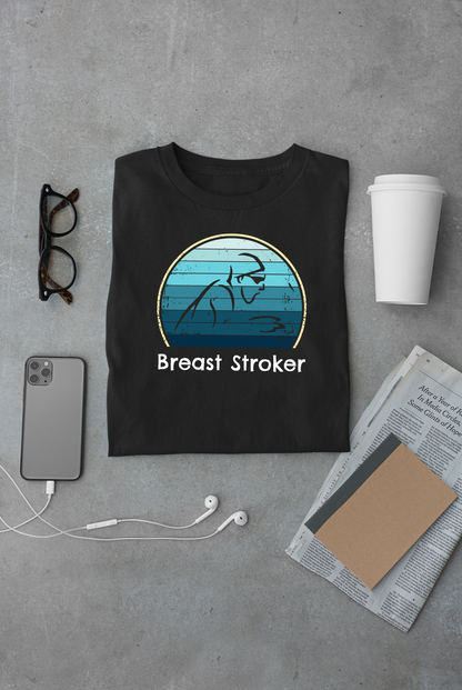 "Breast Stroker" - Breaststroke Swim Shirt | Funny Retro Vintage Style Swimming T-Shirt