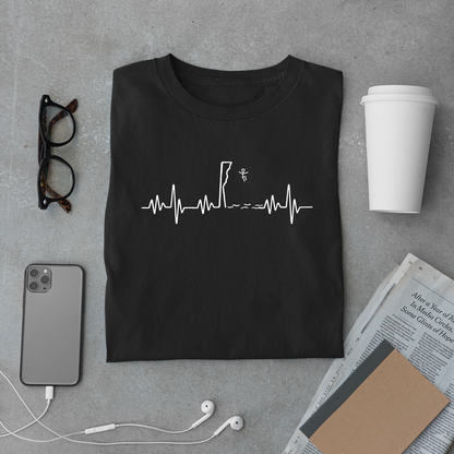 EKG Heartbeat Pulse Line Design - Cliff Jumping | Cliff Jumper Shirt for Adventurous Thrill Seekers | Heartbeat Pulse Line T-Shirt