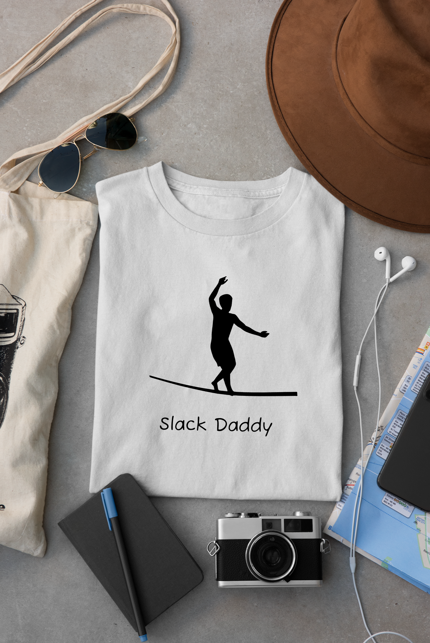 "Slack Daddy" Slackline/Highline T-Shirt | Cool Slackline Design Shirt for Dads Who Highline/Slackline