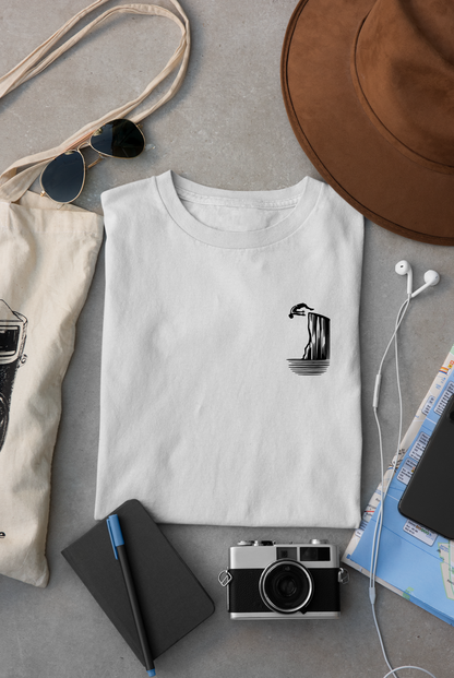 Cliff Jumping T-shirt for Cliff Jumpers - Minimalist Pocket Tee Design