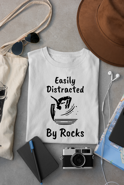 "Easily Distracted by Rocks" Cliff Jumping T-shirt | Funny Shirt for Outdoor Enthusiasts