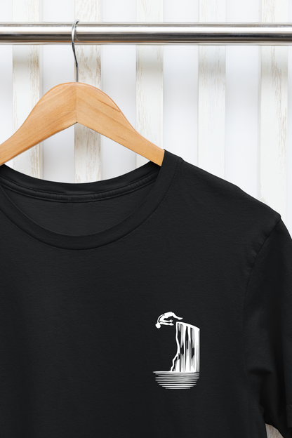 Cliff Jumping T-shirt for Cliff Jumpers - Minimalist Pocket Tee Design