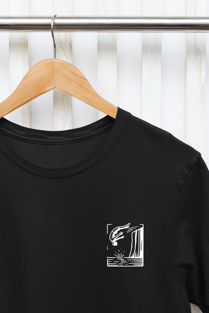 Cliff Jumping T-shirt for Cliff Jumpers - Minimalist Pocket Tee Design